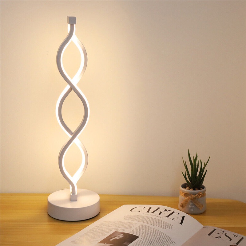 Buy Bedside Lamp 3-Way Dimmable Spiral LED Table Lamp Nightstand Desk ...