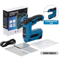 Electric Nail Gun w/2000 Nails Ergonomic Handle Plate Spring System Copper Motor