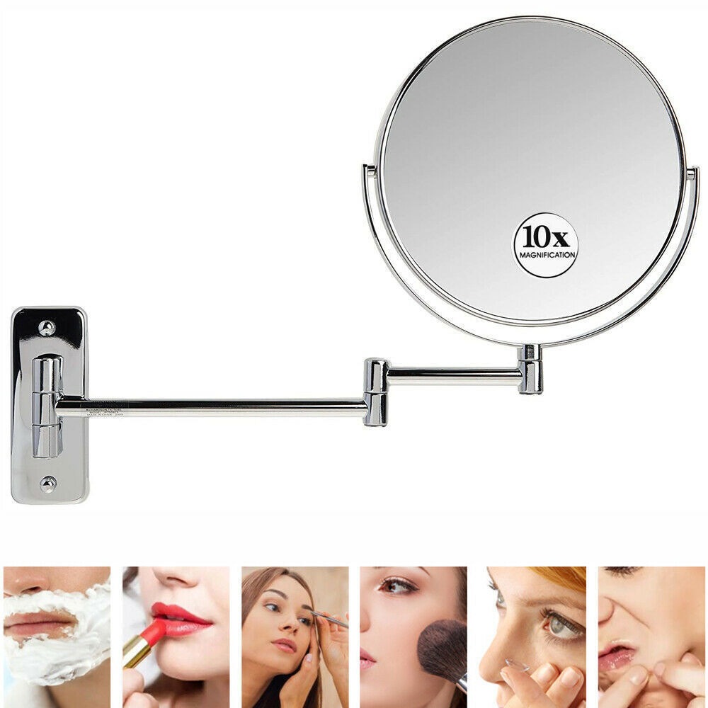 Buy Extendable Wall-Mounted Makeup Mirror 10X Magnifier Double-Sided ...