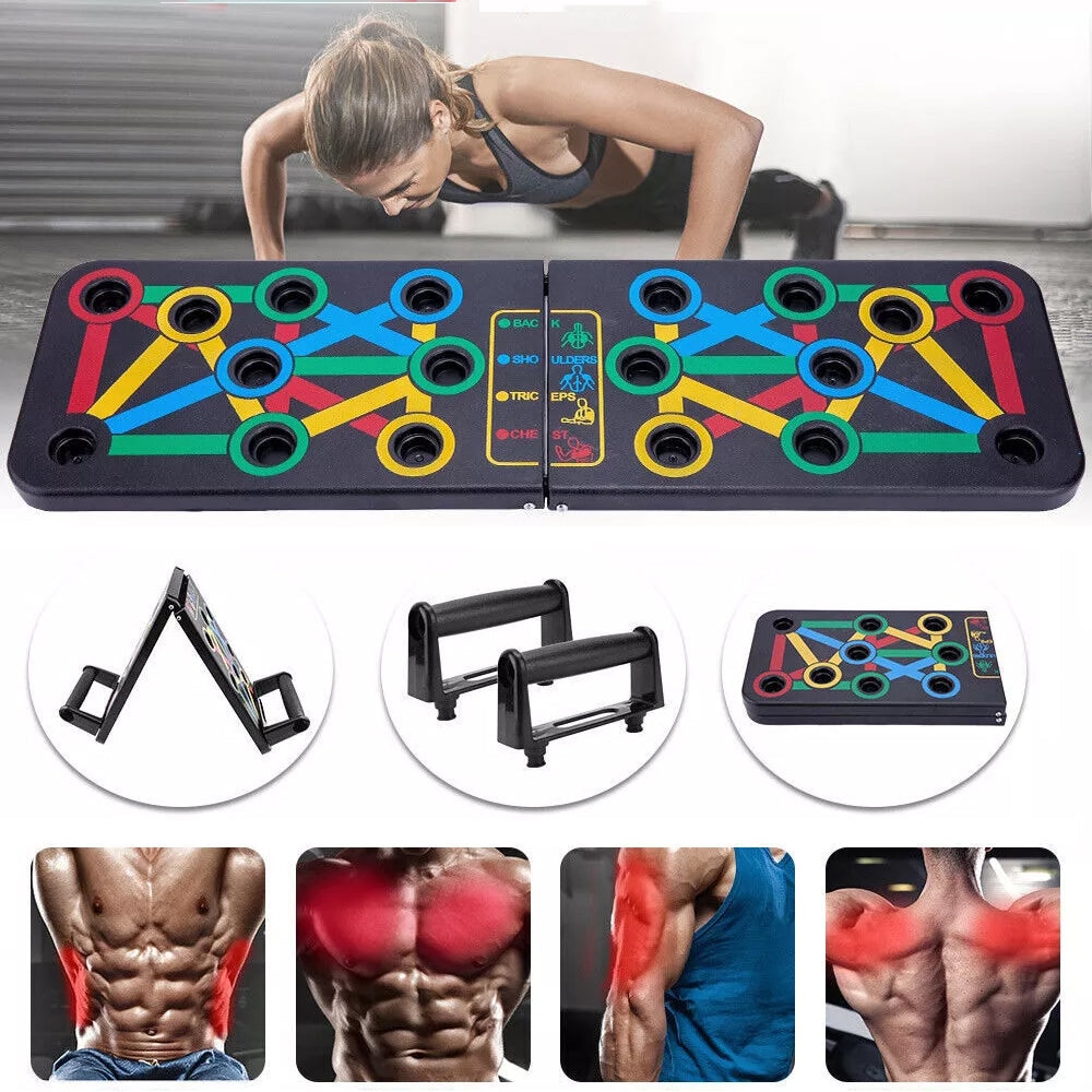 Buy Foldable Push Up Board Rack Training Gym Exercise Pushup Exercise ...