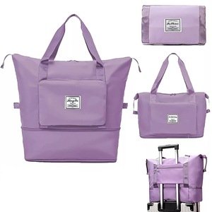 Foldable Travel Bag Unisex Lightweight Large Capacity Folding Duffel Travel Bag Purple