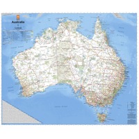 (Folded) Map of Australia (75x63cm) Road Travel Poster Large Detailed Camping