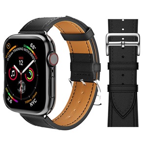 For Apple Watch iWatch Band Series 8 7 6 5 4 3 SE 45 44 41 Leather Strap Black