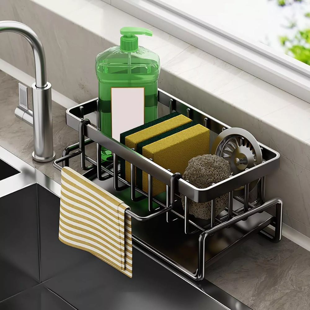 Buy Kitchen Sink Rack Organizer Kitchen Sink Sponge Holder with Self ...