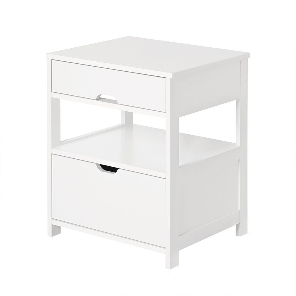 Buy Modern Design Bedside Table 2 Drawers Nightstand Shelf Lamp Table   Modern Design Bedside Table 2 Drawers Nightstand Shelf Lamp Table White 10451357 00 