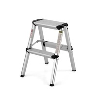Portable 2 Step Folding Ladder Aluminium Frame Anti Slip Safety 150KG Cap. Home
