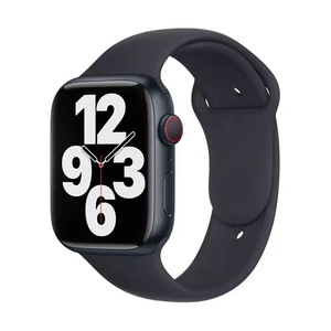 Silicone Sports Band For Apple Watch Series 4-7/SE 38mm 44mm Black