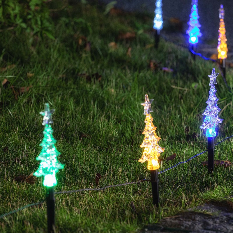 Buy Solar Christmas Lights Path Light Mini Tree 20pc Multi LEDs Timer