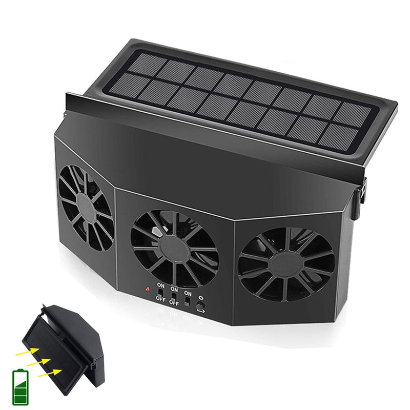 Buy Solar Powered Car Cooling Fan Cooler Auto Window Air Vent Exhaust  Ventilation - MyDeal