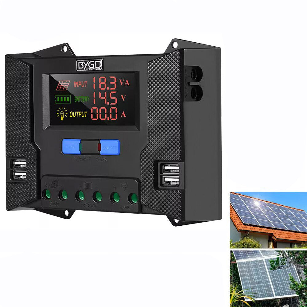 Buy Solar Regulator Panel Charge Controller LCD 12V/24V Auto USB 30AMP ...