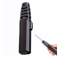 Black-Ordinary Package Welding Torch Jet Lighter Windproof Refillable Butane Gas Gun Flame
