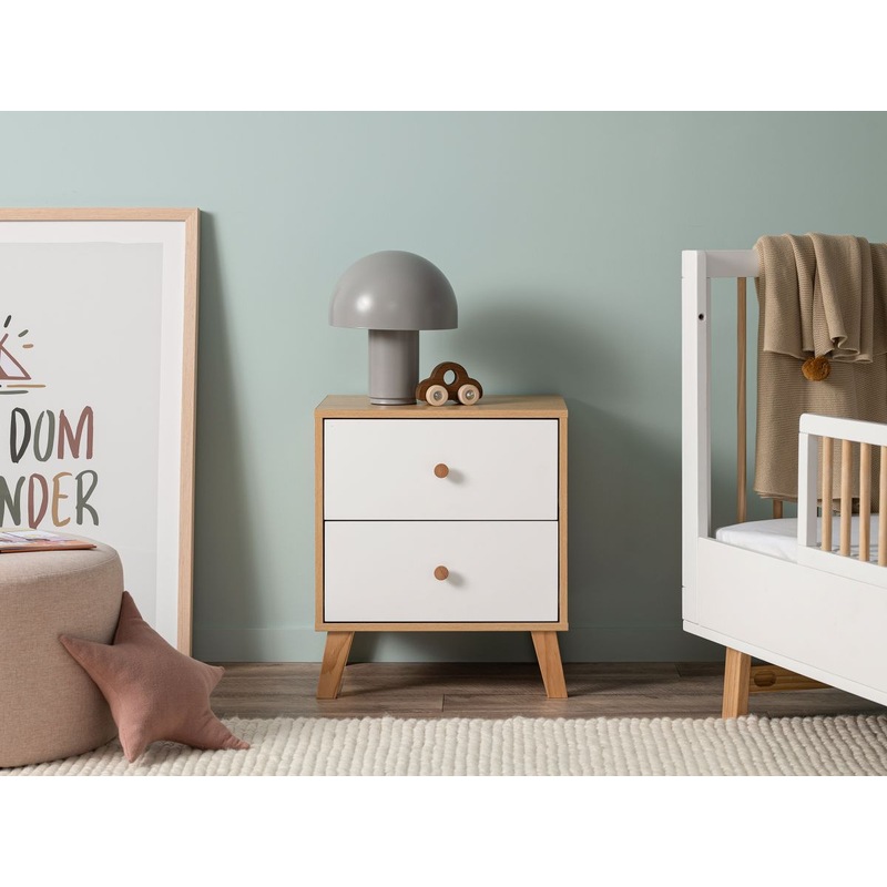 Buy Mocka Aspen Bedside Table White/Natural MyDeal