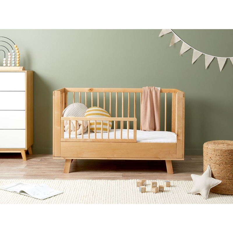 Buy Mocka Aspen Cot Toddler Bed Half Frame Natural Birch MyDeal