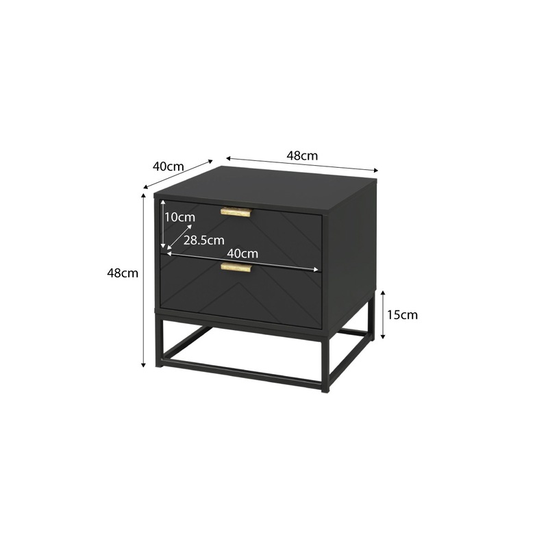 Buy Mocka Inca Bedside Table Black MyDeal