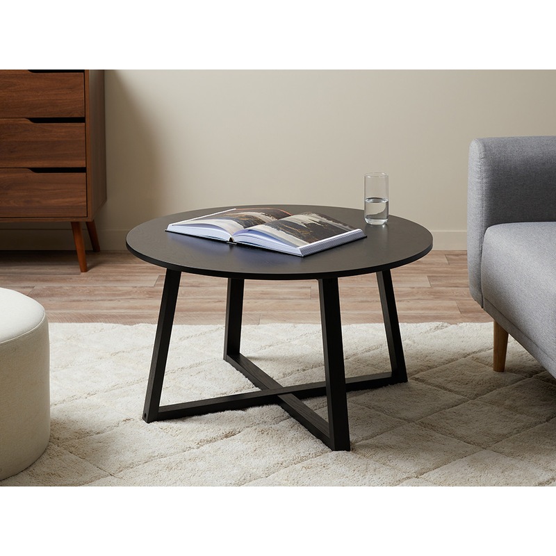 Buy Mocka Zander Round Coffee Table - Black - MyDeal