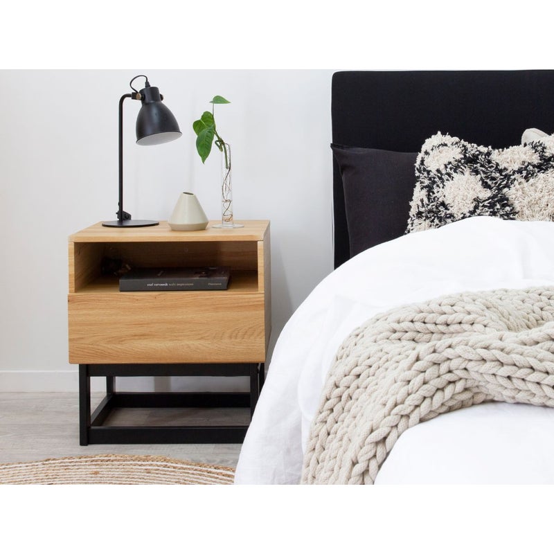 Buy Urban Bedside Table - Black - Bedroom Side Table - MyDeal