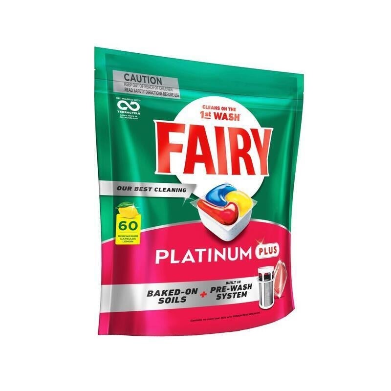 Fairy Platinum Plus All-In-One Dishwasher Tablets Bulk, Lemon, 100 Tablets  (20 x 5) : : Grocery