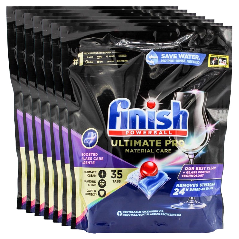 Buy Finish Powerball Ultimate Pro Material Care Dishwashing Tablets (7 x 35 Pack) MyDeal