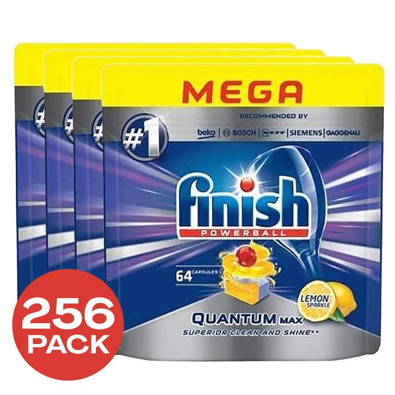 Buy 256 Finish Powerball Quantum Dishwashing Tablets Lemon Sparkle (4 x