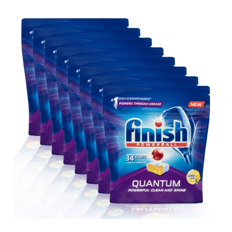 272 Finish Quantum Powerball Dishwashing Tablets Lemon Sparkle (8 x 34 Pack)