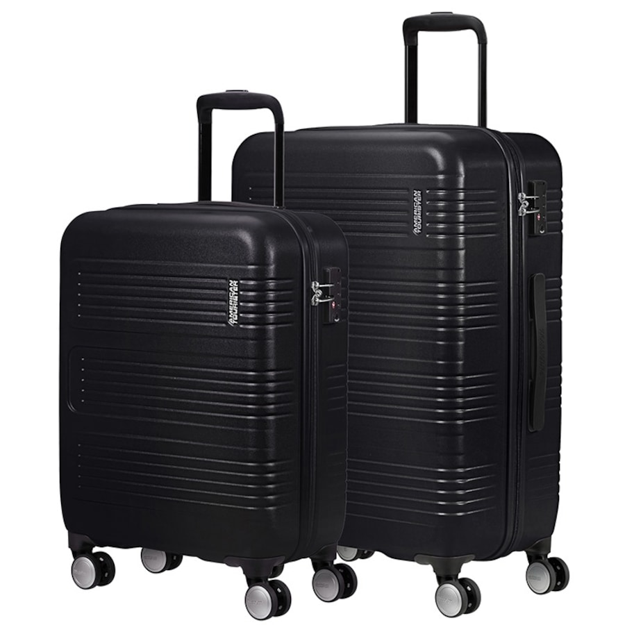 American Tourister Summerville Spinner Hard Case 2 Piece Luggage Set Black
