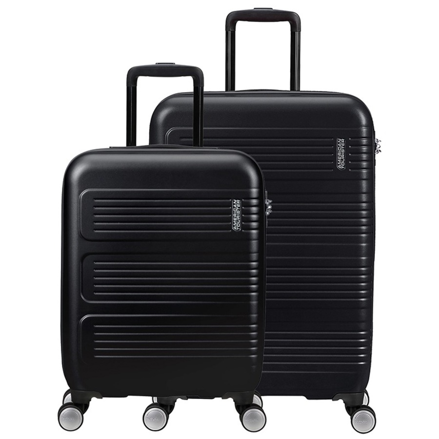American Tourister Summerville Spinner Hard Case 2 Piece Luggage Set Black