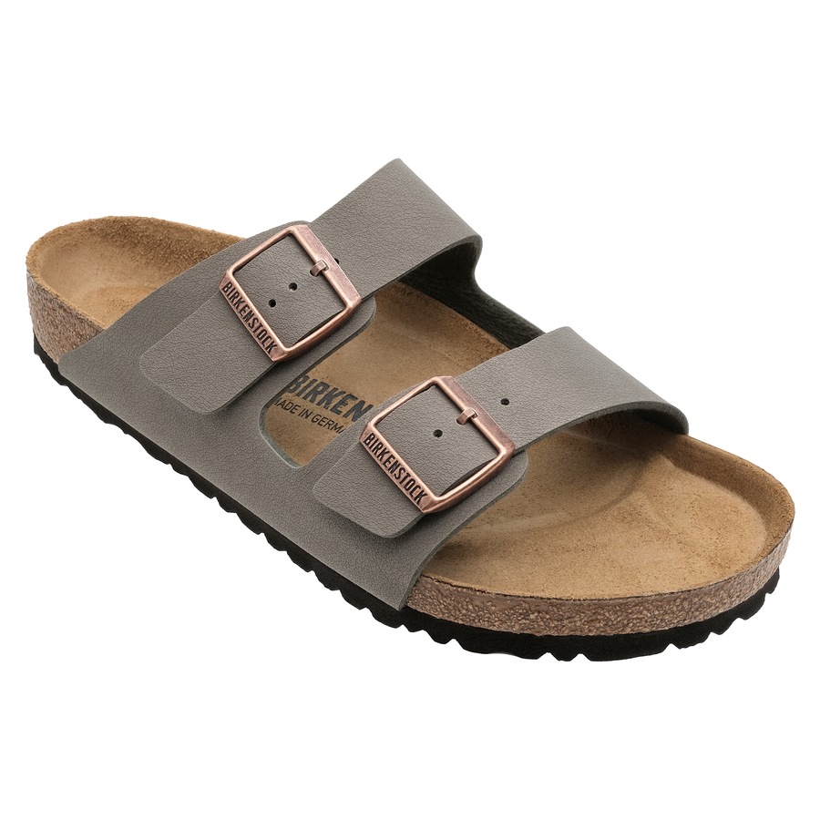 Birkenstock Unisex Arizona EU 40 BirkiBuc Regular Fit Sandals Stone
