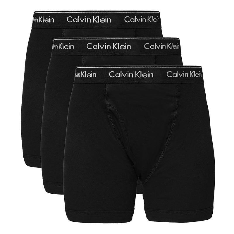 Calvin Klein Men's Cotton Stretch 3-Pack Boxer Brief, 3 Black, S