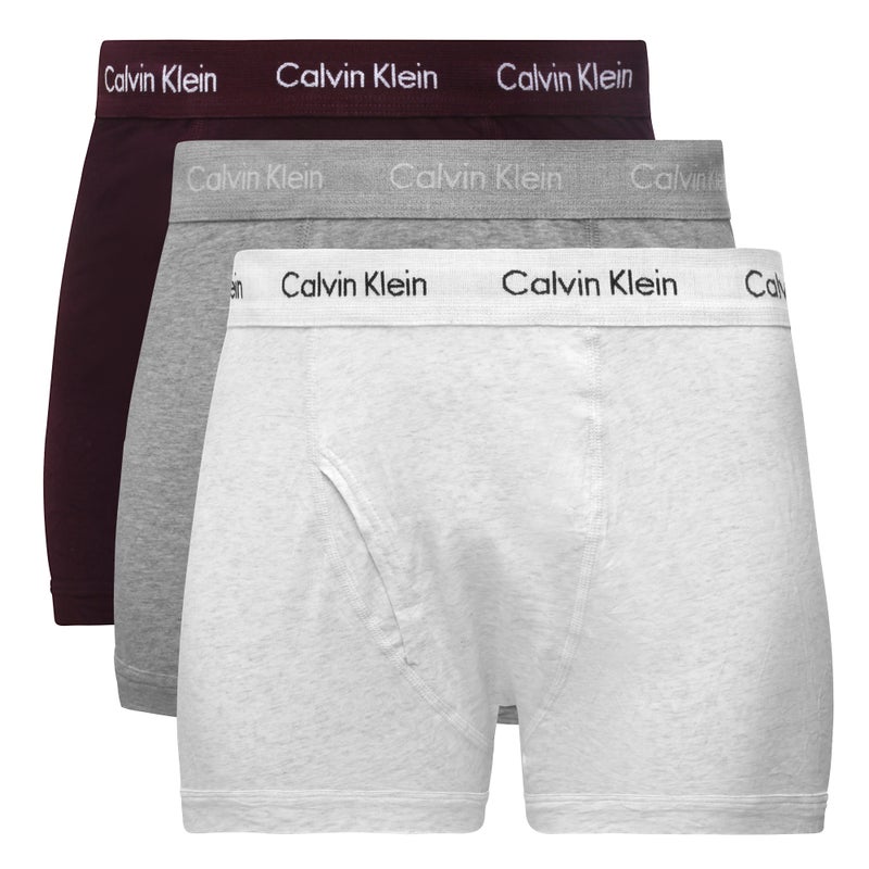 Buy Calvin Klein Men's Cotton Stretch Trunk 3 Pack Underwear Grey ...