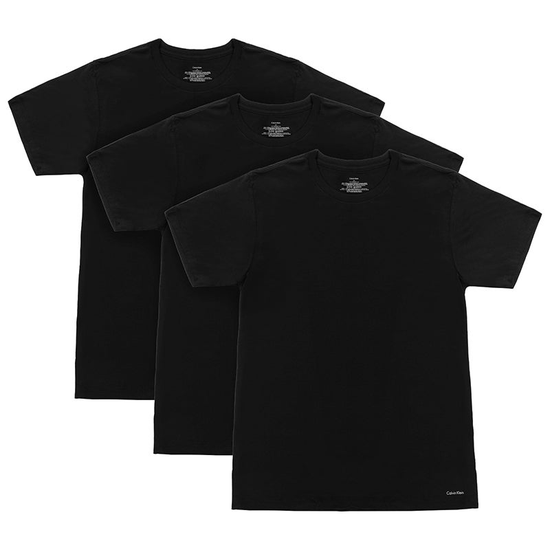 Buy Calvin Klein Men's Cotton Classics Short Sleeve Crew Neck T-Shirt 3  Pack Black (S, M, L, XL) - MyDeal