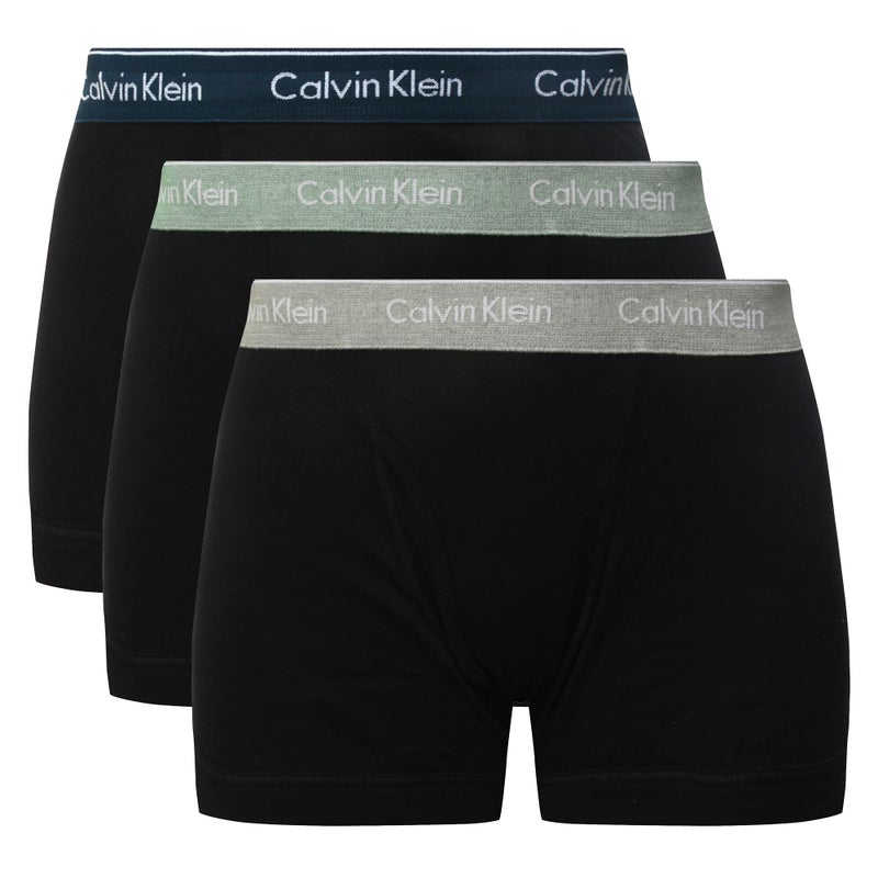 Buy Calvin Klein Men's Cotton Classics Trunk 3 Pack Underwear Black ...