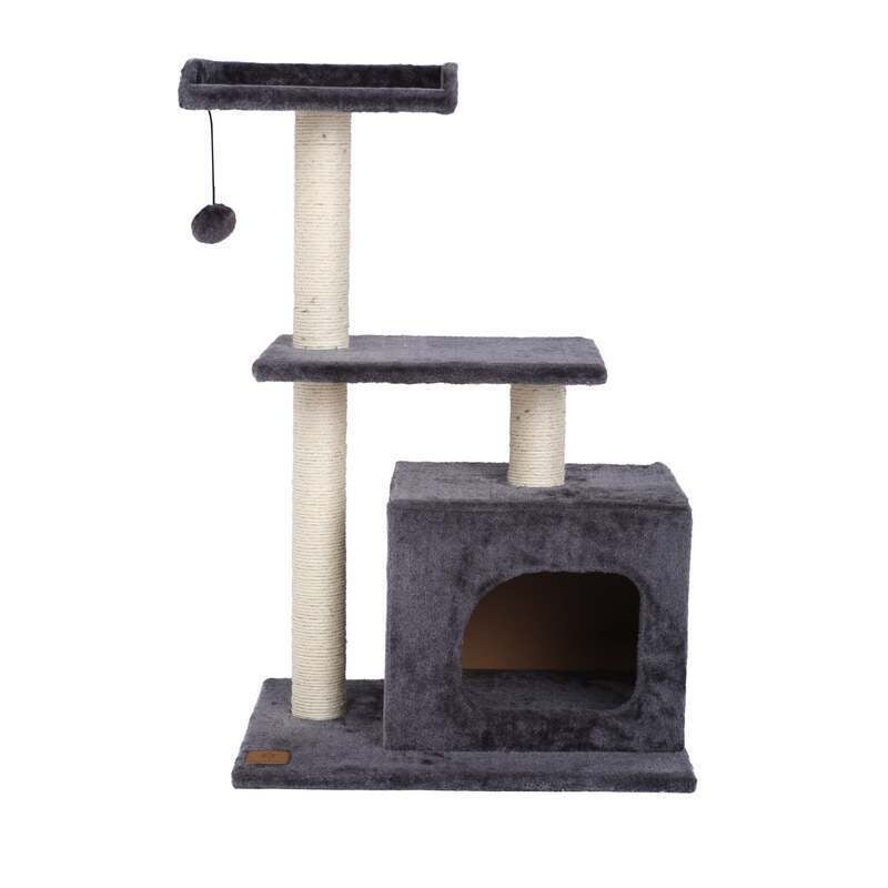 Charlie's Square House Cat Tree Charcoal