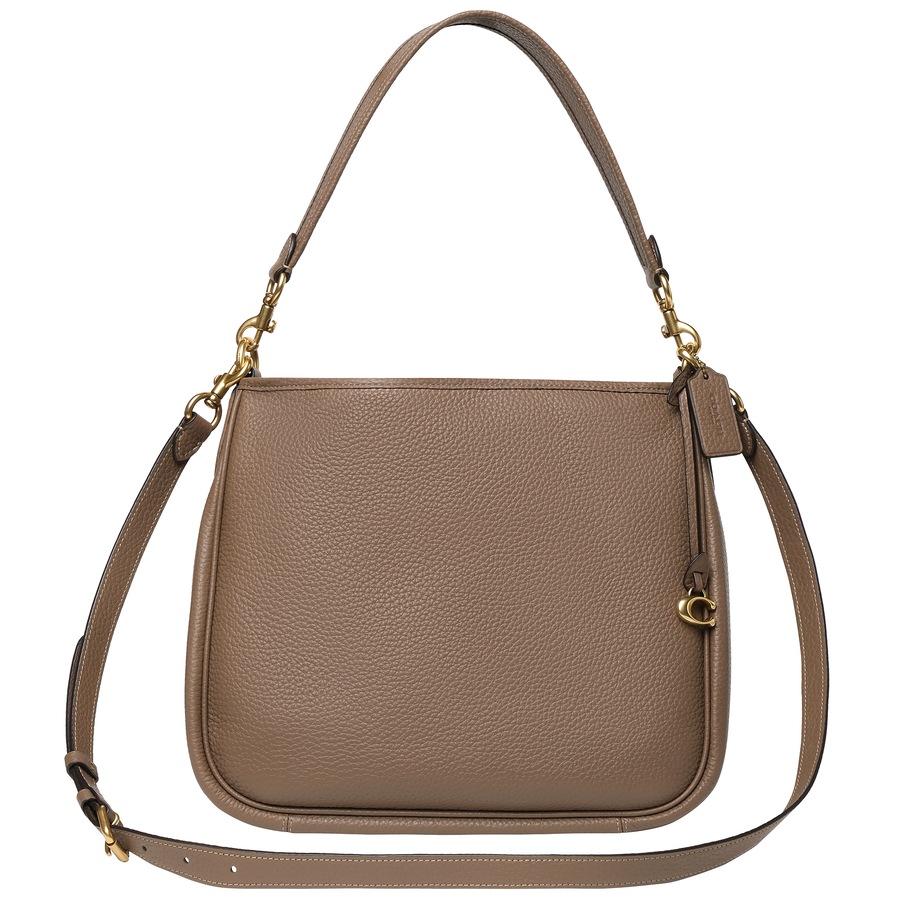 Coach Soft Pebble Leather Cary Shoulder Bag Dark Stone