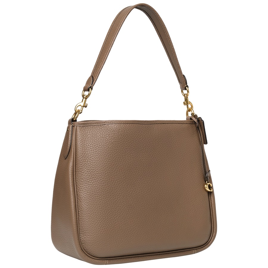 Coach Soft Pebble Leather Cary Shoulder Bag Dark Stone