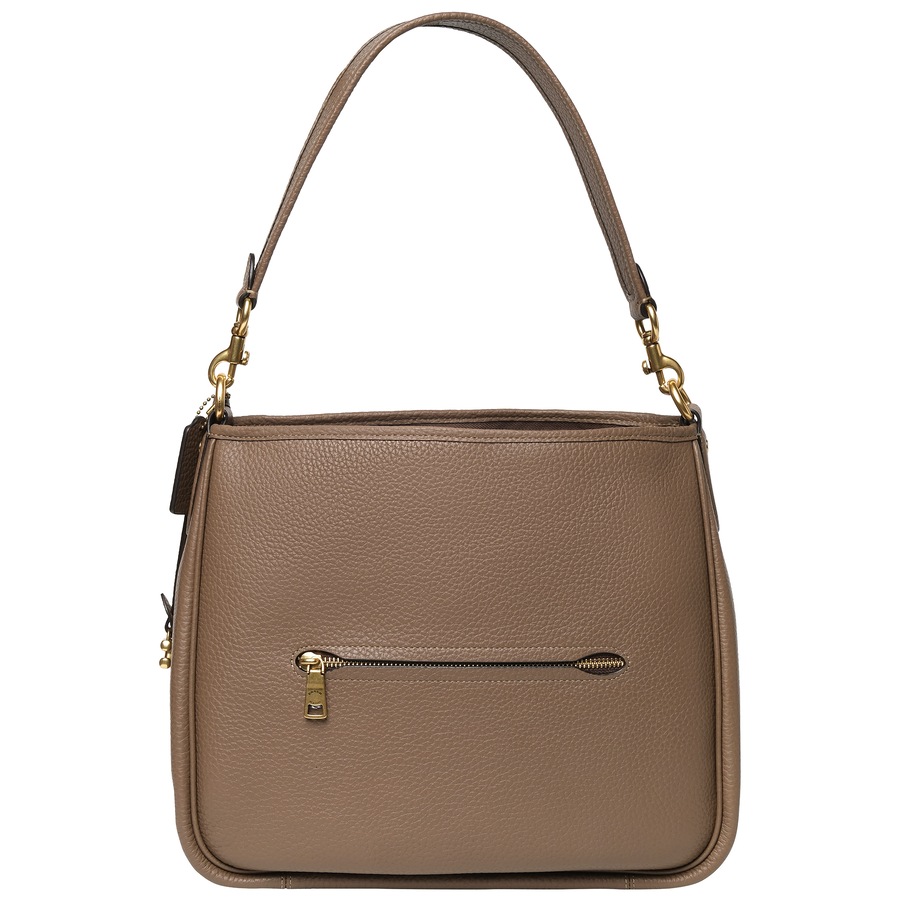 Coach Soft Pebble Leather Cary Shoulder Bag Dark Stone