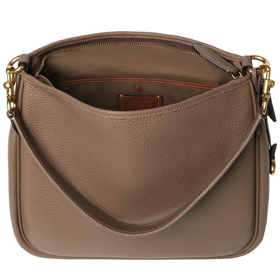 Coach Soft Pebble Leather Cary Shoulder Bag Dark Stone