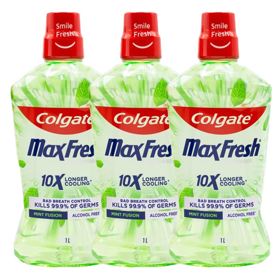 Buy Colgate 1L Mouthwash Max Fresh 10X Longer Cooling Alcohol Free Mint ...
