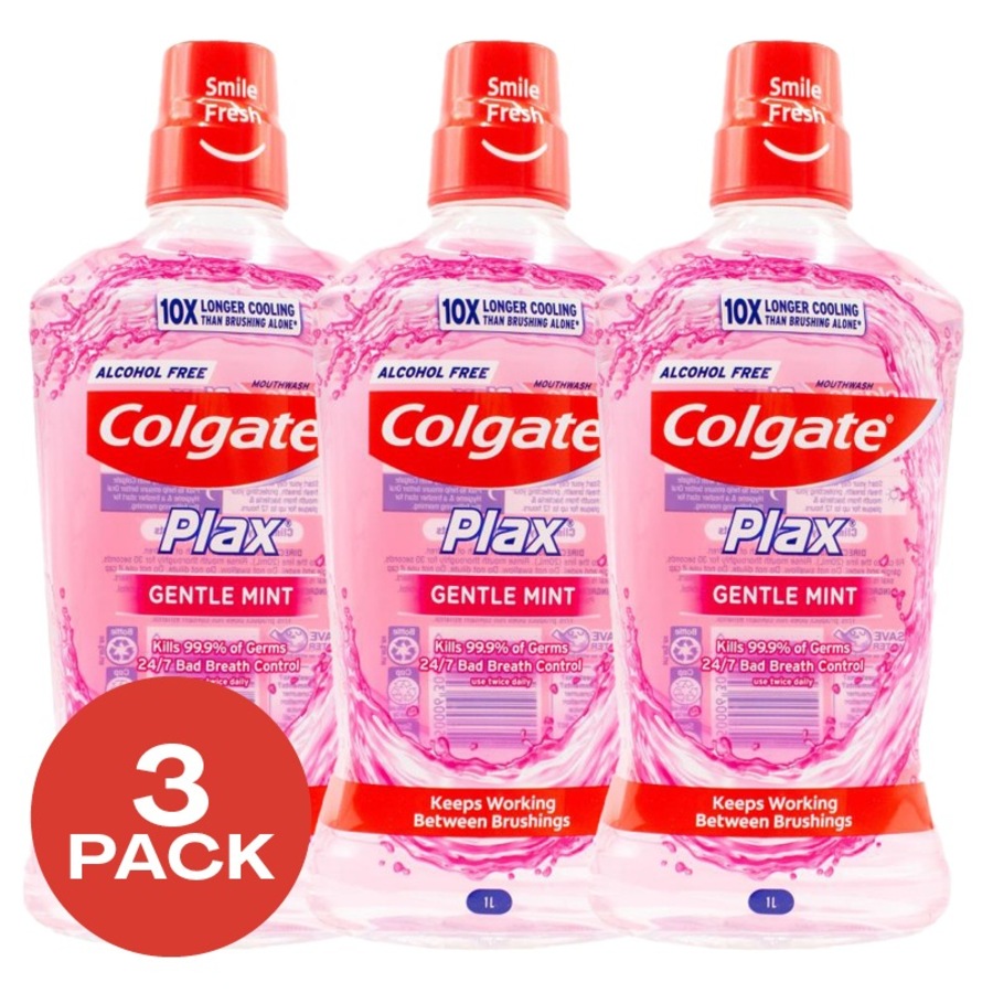 Colgate 1L Mouthwash Plax Gentle Mint (3 Pack)