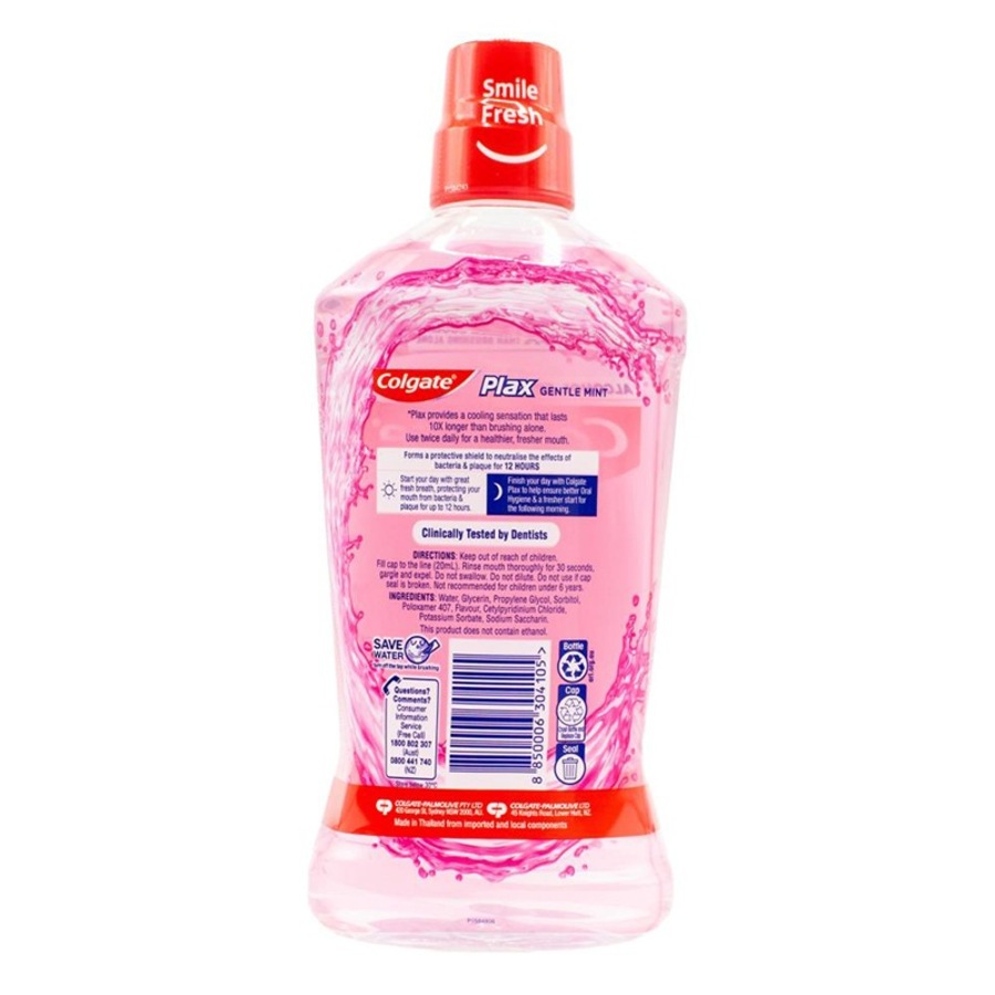 Colgate 1L Mouthwash Plax Gentle Mint (3 Pack)
