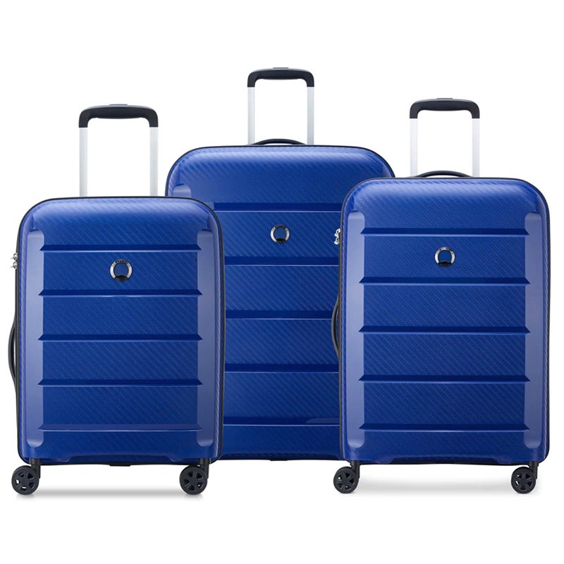 Buy Delsey Binalong Nest 3 Piece Luggage Set Navy Blue (55cm/65cm/75cm ...