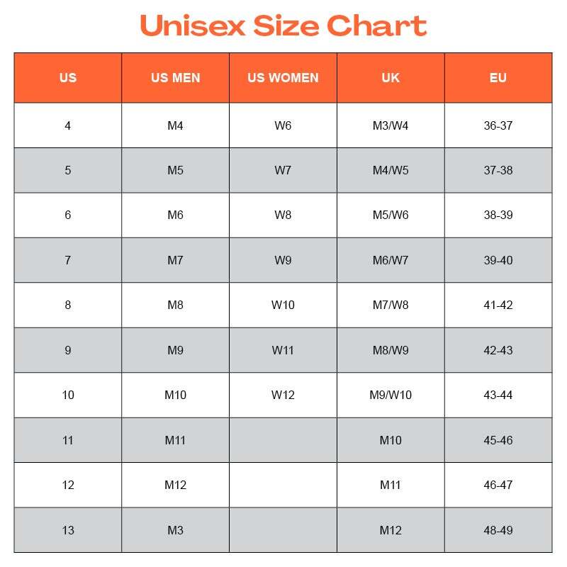 M11 2025 size chart