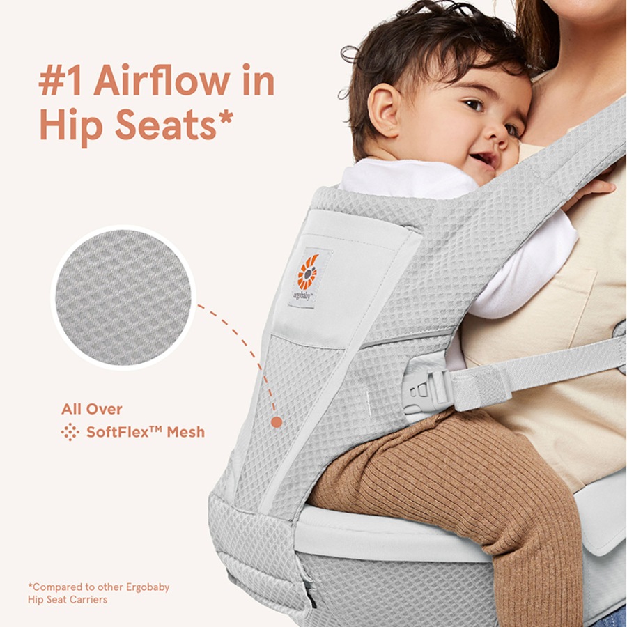 Ergobaby Alta Hip Seat Baby Carrier Pearl Grey
