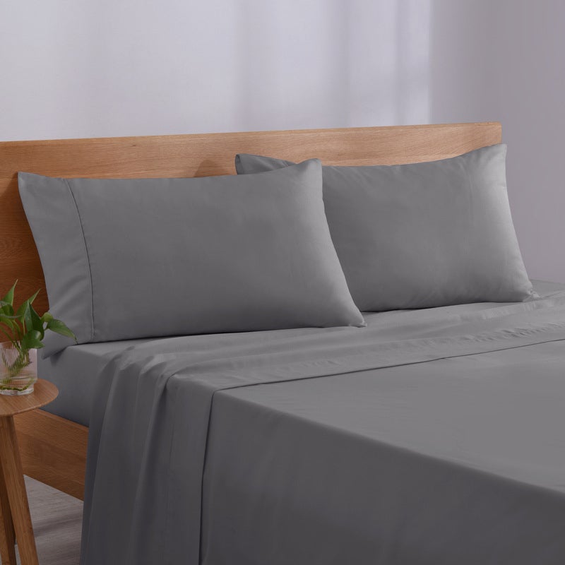Esplanade Home Soft Touch Sheet Set Charcoal (Single, Double, Queen, King)