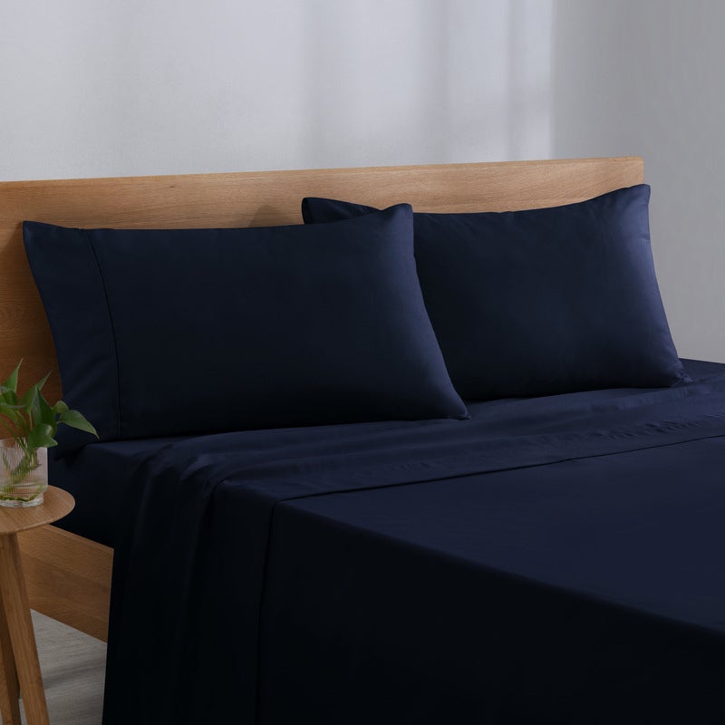Esplanade Home Soft Touch Sheet Set Navy Blue (Single, Double, Queen, King)