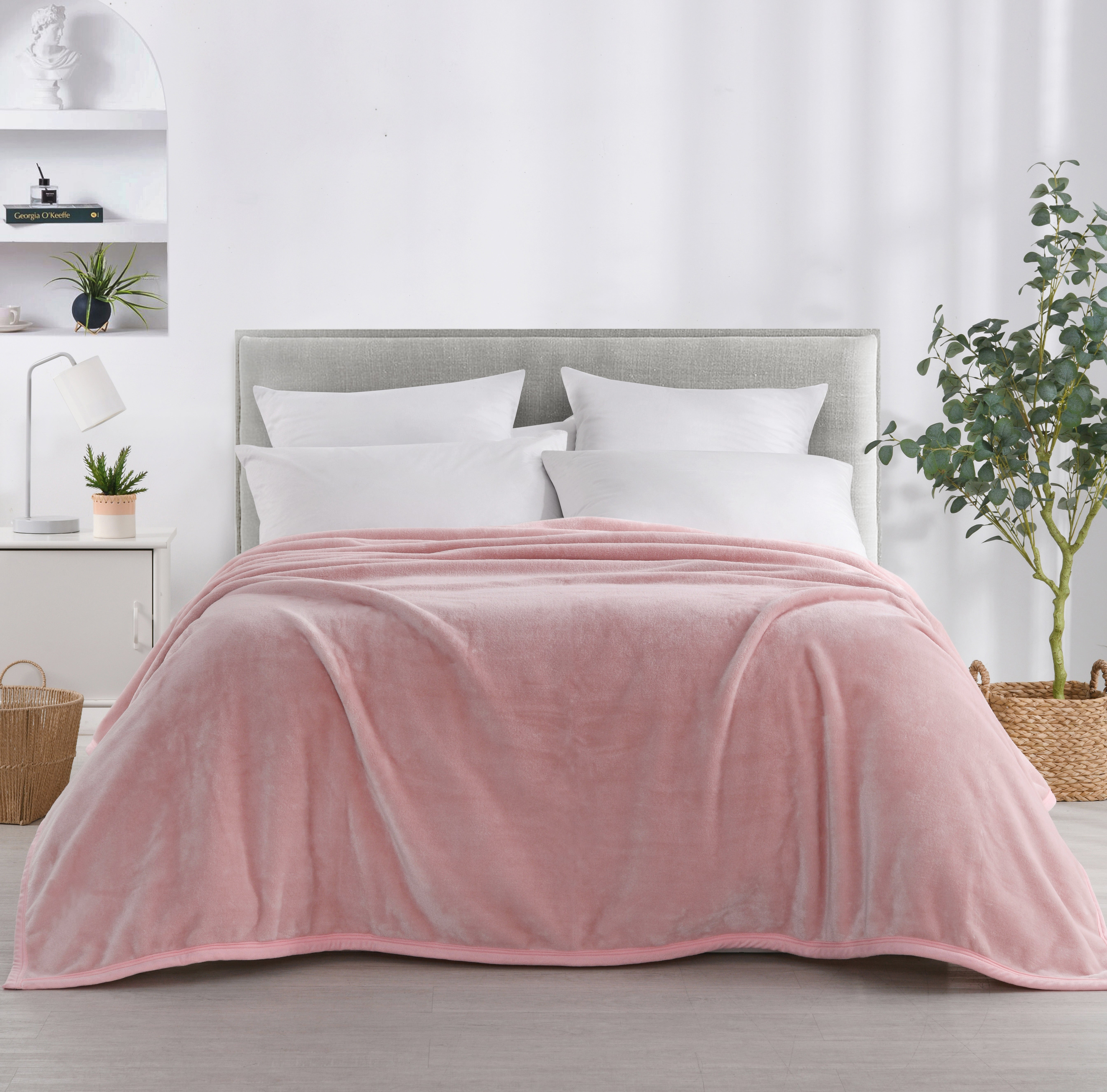 Esplanade Home Scarborough Mink Blanket 210cm x 220cm Light Pink