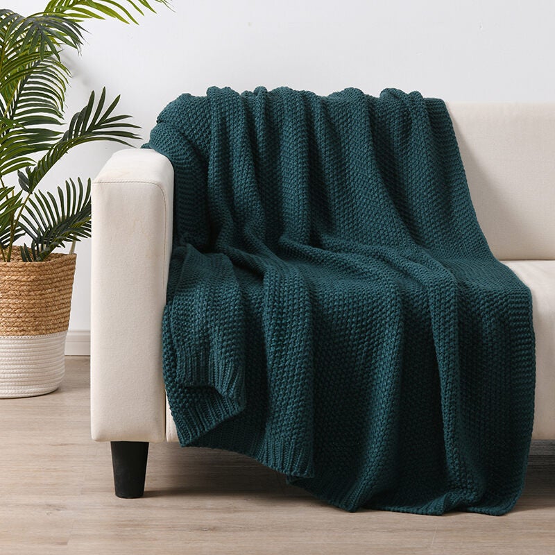 Buy Esplanade Home Waterfront Knitted Throws Emerald Green - MyDeal