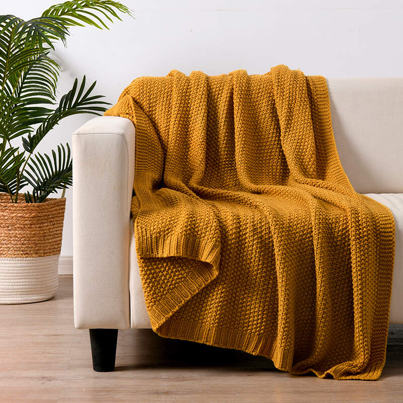 Esplanade Home Waterfront Knitted Throws Mustard