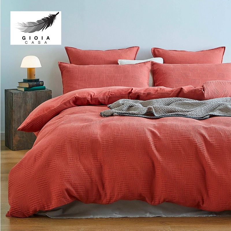 Buy Gioia Casa Luxury Cotton Waffle Checkered Quilt Cover Set