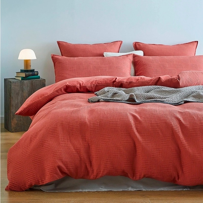 Buy Gioia Casa Luxury Cotton Waffle Checkered Quilt Cover Set