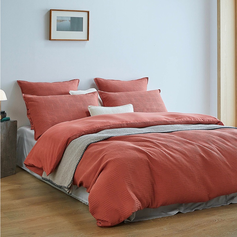 Buy Gioia Casa Luxury Cotton Waffle Checkered Quilt Cover Set